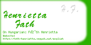 henrietta fath business card